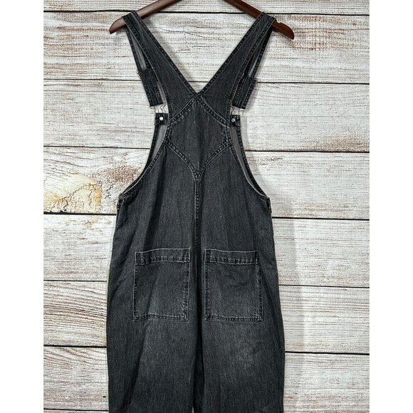 Universal Thread Black Denim Overalls Women’s Size 0/25R Straight Leg Jeans - Picture 4 of 10